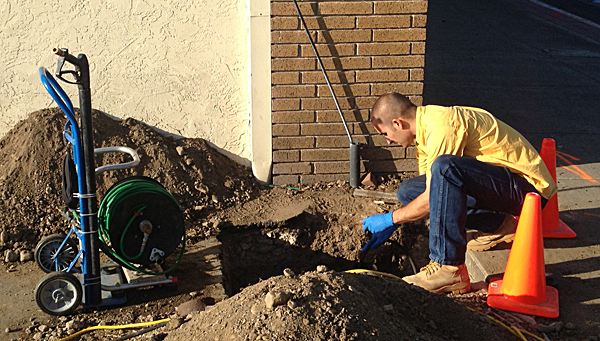 Cleaning a drain in Redwood City, CA